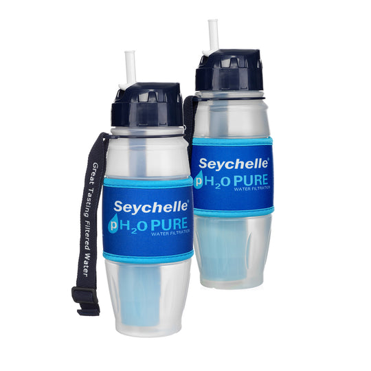 Seychelle Stainless Steel Water Bottle - Alkaline Filter Metallic Blue